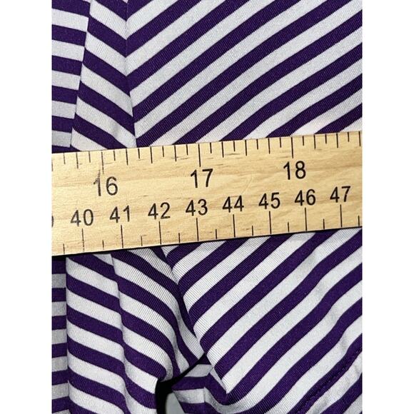 RLX Ralph Lauren Polo Shirt Mens L Purple White Striped Performance Golf Stretch - Picture 5 of 7